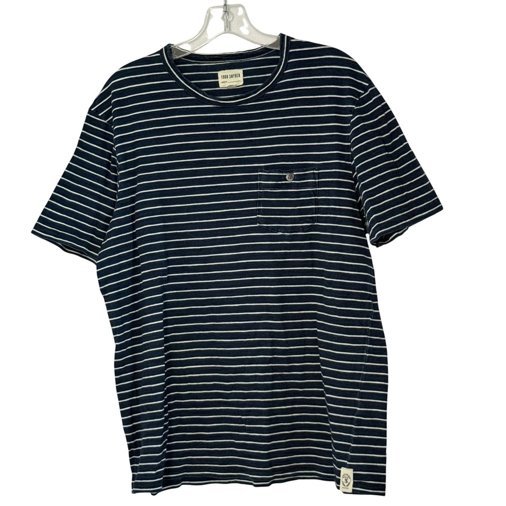 Todd Snyder Striped Pocket Tee Short Sleeve T Shirt - Large